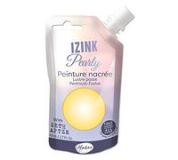 Aladine Izink Pearly-Pittura perlata, Ultra Coperta, per Tutti i Supporti, Fai-da-Te e per Il Tempo Libero, Bottiglia Morbida, 80 ml, Giallo Pastello