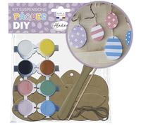 Aladine - Kit Sospensioni Pasqua - Uova - Kit Forme in legno da dipingere - Forme in legno per il tempo libero creativo - 85608