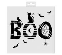 Aladine - Stencil Boo 20 x 20 cm - Stencil Halloween per decorazione di tutte le superfici - Stencil Feltri, Pittura, Airbrush - Disegno Decorazione - 81255