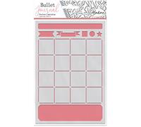 Aladine - Stencil con calendario per calendario, per album di ritagli, hobby creativi, formato A5, lettere stile Brush