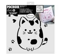 Aladine - Stencil per gatti Kawaii 28 x 28 cm - Forme gatto, cappello, pipistrello, teschio, mouse - per pittura, airbrush, scrapbooking - Decorazione per decorazione in Giappone - 81292