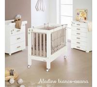 Aladino Kit Letto Compreso di Materasso Bagnetto e Tessile Bianco Avana