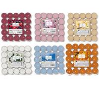 Aladino - Set di 150 candeline profumate, profumazioni miste, fiori di cotone, frutti di bosco, agrumi, rosa, lavanda e cannella, 6 confezioni da 25