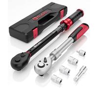 ALAIAL Chiave Dinamometrica 1/2'', 20-220Nm Auto e Moto Chiavi Manutenzione Set, Precisione ±3% con Cricchetto Telescopico, 75mm Barra di Prolunga, Adattatore da 1/2"-3/8" e 3 Bussole 17/19/21mm