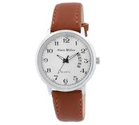 Alain Miller Orologio da uomo Bianco Marrone Analogico Data Pelle Finto Quarzo, marrone, cinghia