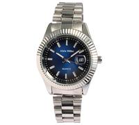 Alain Miller Orologio da uomo con cinturino in metallo, colore: argento/blu/nero