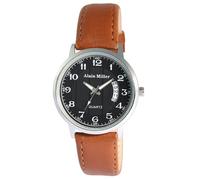Alain Miller Orologio da uomo con cinturino in similpelle marrone + nero