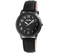 ALAIN MILLER Orologio da uomo nero analogico in metallo e pelle al quarzo