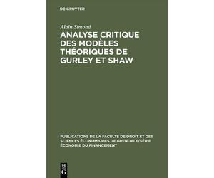 Alain Simond Analyse Critique Des Modèles Théoriques de Gurle (Copertina rigida)