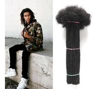 Alaleibaby 0,6 cm di spessore 25,4 cm, 20 fili, extension dreadlock in veri capelli umani, per uomo/donna, per tutta la testa, realizzate a mano, permanenti, possono essere tinte, sbiancate