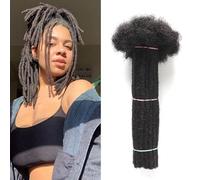 Alaleibaby Extension dreadlock in veri capelli umani da 0,6 cm di spessore, 25,4 cm, 60 fili, per uomo/donna, per tutta la testa, realizzate a mano, permanenti, possono essere tinte, decolorate