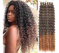 Alaleibaby Ocean Wave - Capelli all'uncinetto, 56 cm, 6 confezioni di capelli boho per intrecciare i capelli ricci per donne nere con onde d'acqua (T30#, 55,9 cm (confezione da 6)