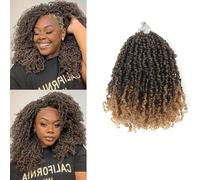 Alaleibaby Yanky Twist - Extension per capelli pre-attorcigliati all'uncinetto, da 35,6 cm, pre-intrecciati, castani, con riccioli (T27#, 35,5 cm (confezione da 9)