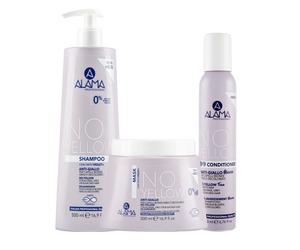 ALAMA Professiona Kitl No Yellow Shampoo 500ml + Mask 500ml + Conditioner Mouss