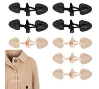 alamari per cappotti in resina PU 8 pezzi bottoni decorativi stile corno neri e marroni chiaro cucito fai da te per giacche cappotti maglioni cappelli accessori moda