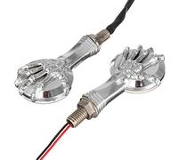 Alamor Coppia Moto LED Indicatore di Segnale Luci Ambra 3D Teschio Scheletro Lampade per Harley Custom-Chrome