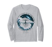 Alan Watts Cosmic Tree Waves Citazione Universo Natura Oceano Cielo Maglia a Manica