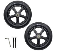 ALANIZ Ruote for Sedia a rotelle, Ruota Anteriore for Sedia a rotelle da 8 Pollici (1 Paio), Ruote di Ricambio Solide for deambulatori for Sedia a rotelle, Cuscinetto da 5/16 "(8 mm)(Black)