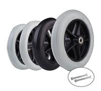 ALANIZ Ruote for sedie a rotelle, Set di 2 Ruote girevoli for sedie a rotelle, deambulatore in PVC, Ruote Anteriori, Ruote Posteriori, Ruote di Ricambio for sedie a rotelle(Black,15Cm/6In)