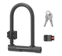 Alanmoship 1 blocco a U idraulico da 15 mm in acciaio per scooter e moto, con staffa per cavo, grande grillo per pendolari in città, gite all'aperto, nero (rack U-lock)