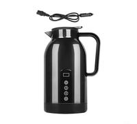 Alanmoship 1 bollitore portatile per auto, 1200 ml, in acciaio inox, 12 V/24 V, riscaldamento rapido, a prova di perdite, tazza elettrica da viaggio, per tè, caffè, campeggio, viaggi su strada, nero