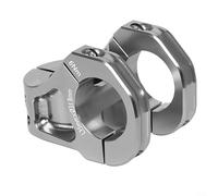 Alanmoship 1 x manubrio per bicicletta, lunghezza 35 mm, morsetto 31,8 mm, sterzo 28,6 mm, in lega di alluminio CNC 6061, manubrio riser per AM DH mountain bike equitazione nero (argento)
