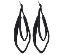 Alanmoship 2 cinghie per pilates a doppio anello per riformatore del piede, morbide, per polari in pile, con anelli a D, per allenamento a casa, palestra, allenamento, flessibilità, colore nero