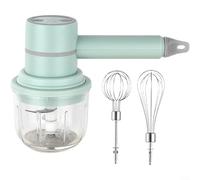 Alanmoship Confezione da 1 miscelatore elettrico wireless ricaricabile tramite USB, frullatore portatile con 3 velocità per cuocere panna e sbattere le uova in piccole cucine bianco, verde, rosa