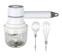 Alanmoship Confezione da 1 miscelatore elettrico wireless ricaricabile tramite USB, frullatore portatile con 3 velocità per cuocere panna e sbattere le uova in piccole cucine bianco verde rosa (bianco