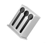 Alanmoship Confezione da 1 organizer per posate in acciaio inox con scomparti visibili per cucchiaio per un rapido recupero, porta utensili multi-scomparto per ristoranti e cucine, argento (3 slot)
