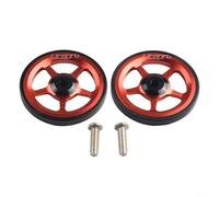 Alanmoship Confezione da 2 ruote facili per bici pieghevole Brompton, in lega di alluminio, cuscinetti sigillati, diametro 60 mm, ruota di scorta per modifica e parcheggio della bicicletta (rosso)