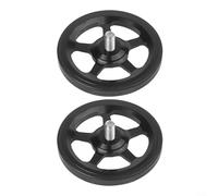 Alanmoship Confezione da 2 ruote facili per bici pieghevole Brompton, in lega di alluminio, cuscinetti sigillati, diametro 60 mm, ruota di scorta per modifica e parcheggio della bicicletta (nero)