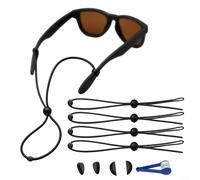 Alanmoship Confezione da 4 cordini in silicone anti-perdita per Ray-Ban per occhiali intelligenti Meta Gen 2: cinghia sicura impedisce lo scivolamento per sport all'aria aperta e viaggi, nero