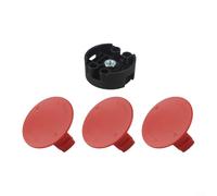 Alanmoship Copertura e base per bobina rossa per Bosch per decespugliatore afs 23-37, 3 con testa di taglio per manutenzione del prato da giardino, montaggio base nera