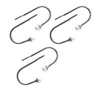 Alanmoship Fermatende classici a forma di U con ornamenti in perle bianche crema per pannelli standard e mantovane in decorazione per casa e ufficio, set da 3 paia
