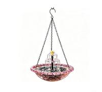 Alanmoship Fontana solare sospesa per uccelli con fontana d'acqua per giardino, patio, cortile, attrattore in metallo, decorazione in blu, viola, rosa, grigio (viola)