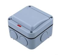 Alanmoship Interruttore impermeabile IP66 per esterni, 1 banda, 20 A, 250 V, scatola di giunzione elettrica in ABS resistente alle intemperie con ingressi da 20 mm, per giardino, patio, parete, 88 x