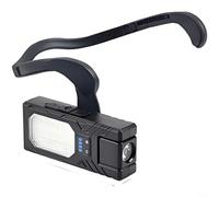Alanmoship Lampada frontale a LED ricaricabile con sensore di movimento, 7 modalità, doppia sorgente luminosa, base magnetica per campeggio, pesca, escursionismo, materiale ABS nero (B)