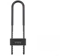 Alanmoship Lucchetto a U con combinazione resistente, in acciaio inox, impermeabile, a 4 cifre, con arco regolabile, per porte in vetro, capannoni, sicurezza esterna, nero (G)