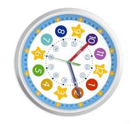 Alanmoship Orologio da parete silenzioso per bambini con arcobaleno per camere da letto e aree di studio, progettato per fornire un'esperienza di apprendimento tranquilla e coinvolgente (25,4 cm)