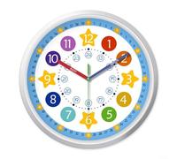 Alanmoship Orologio da parete silenzioso per bambini con arcobaleno per camere da letto e aree di studio, progettato per fornire un'esperienza di apprendimento tranquilla e coinvolgente (30,5 cm)