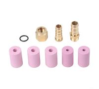 Alanmoship Parti di utensili per sabbiatrice con 5 ugelli, accessori per sabbiatura manuale in metallo per la rimozione della ruggine su vetro e metallo, include punte da 2 x 6 mm 3 x 8 mm