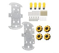 Alanmoship per MECANUM Wheel Robot Car Kit con telaio in metallo e ruote ABS per Arduino o per RASPBERRY Pi, design omnidirezionale 4WD per educazione robotica e integrazione sensori