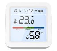 Alanmoship Per Tuya per ZIGBEE WiFi Sensore di Temperatura e Umidità Termometro Igrometro con Display Retroilluminato, Compatibile con SMARTLIFE e per ALEXA per il monitoraggio del clima interno,