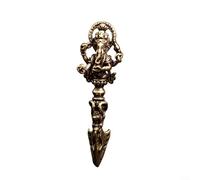 Alanmoship Portachiavi vintage in ottone con elefante dio Ganesha, statuetta in miniatura, ciondolo per la casa, 6 cm