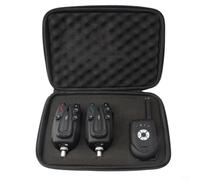 Alanmoship Set di 2/3/4 allarme digitale wireless per pesca alla carpa, con ricevitore LED Flash Sound impermeabile per serbatoio costiera canna da pesca in ABS nero (1+2 allarmi)