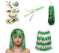 Alanmoship Set di accessori per fan del calcio 2026 con fascia-orecchini e tatuaggi adesivi per partite di calcio, feste ed eventi sportivi (C)