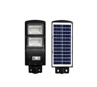 Alanmoship Smart Solar - Lampada da esterno a LED con sensore di movimento, impermeabile, per giardino, campeggio, controllo automatico della luminosità, finitura nera (46,8 cm)