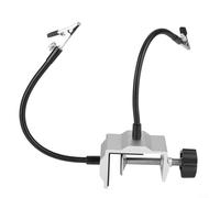 Alanmoship Supporto per saldatore con lente d'ingrandimento, strumento manuale di aiuto regolabile per riparazioni elettroniche e progetti fai da te, clip base in metallo, lunghezza 250 mm
