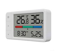 Alanmoship Termometro e igrometro digitale, monitor di umidità della temperatura interna con visualizzazione della data e ora, montaggio a parete o supporto da tavolo per camera da letto, cameretta